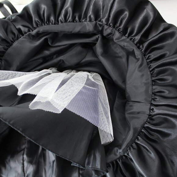 Chic Baby America black gathered satin taffeta dress flower special occasion 3/4 - Picture 6 of 8